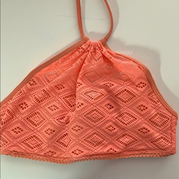 Crochet Bikini halter top bundle- Black and coral - Picture 5 of 6